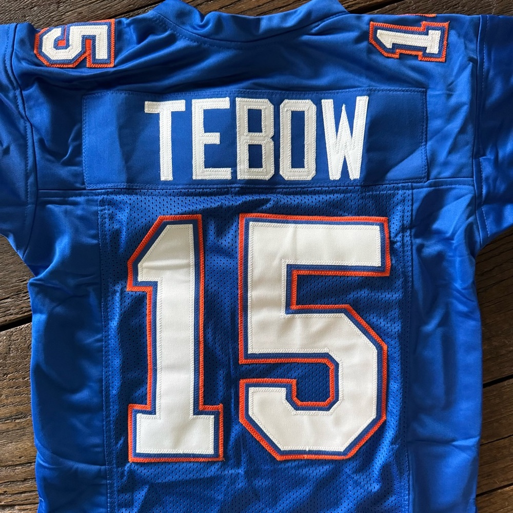 SOLD Tim Tebow #15 Florida Gators Blue Orange Football Jersey Youth Kids Boys - Picture 2 of 8